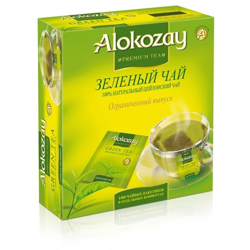 Чай Alokozay зеленый 100 пакетов