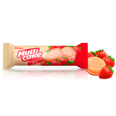 Печиво Рошен Multicake полуниця-крем 180 г