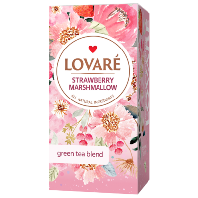Чай зелений Lovare Strawberry Marshmallow 24 пакетів