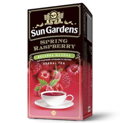 Чай травʼяний Sun Gardens Весняна Малина 25 пакетів