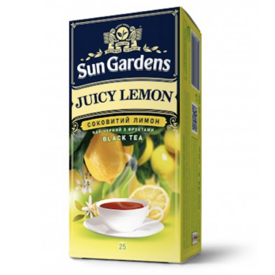 Чай чорний Sun Gardens Соковитий лимон 25 пакетів